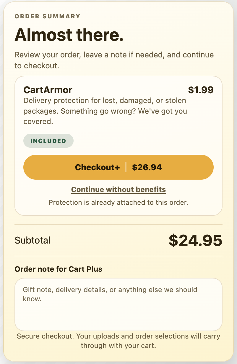 Sunbeam Gold CartArmor cart offer style